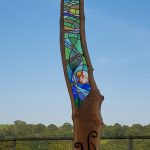 Garden Feature Oak & stained glass art Garden Feature Oak & stained glass art
